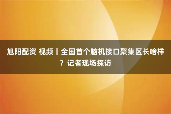 旭阳配资 视频丨全国首个脑机接口聚集区长啥样？记者现场探访
