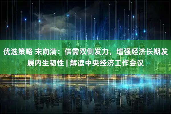 优选策略 宋向清：供需双侧发力，增强经济长期发展内生韧性 | 解读中央经济工作会议